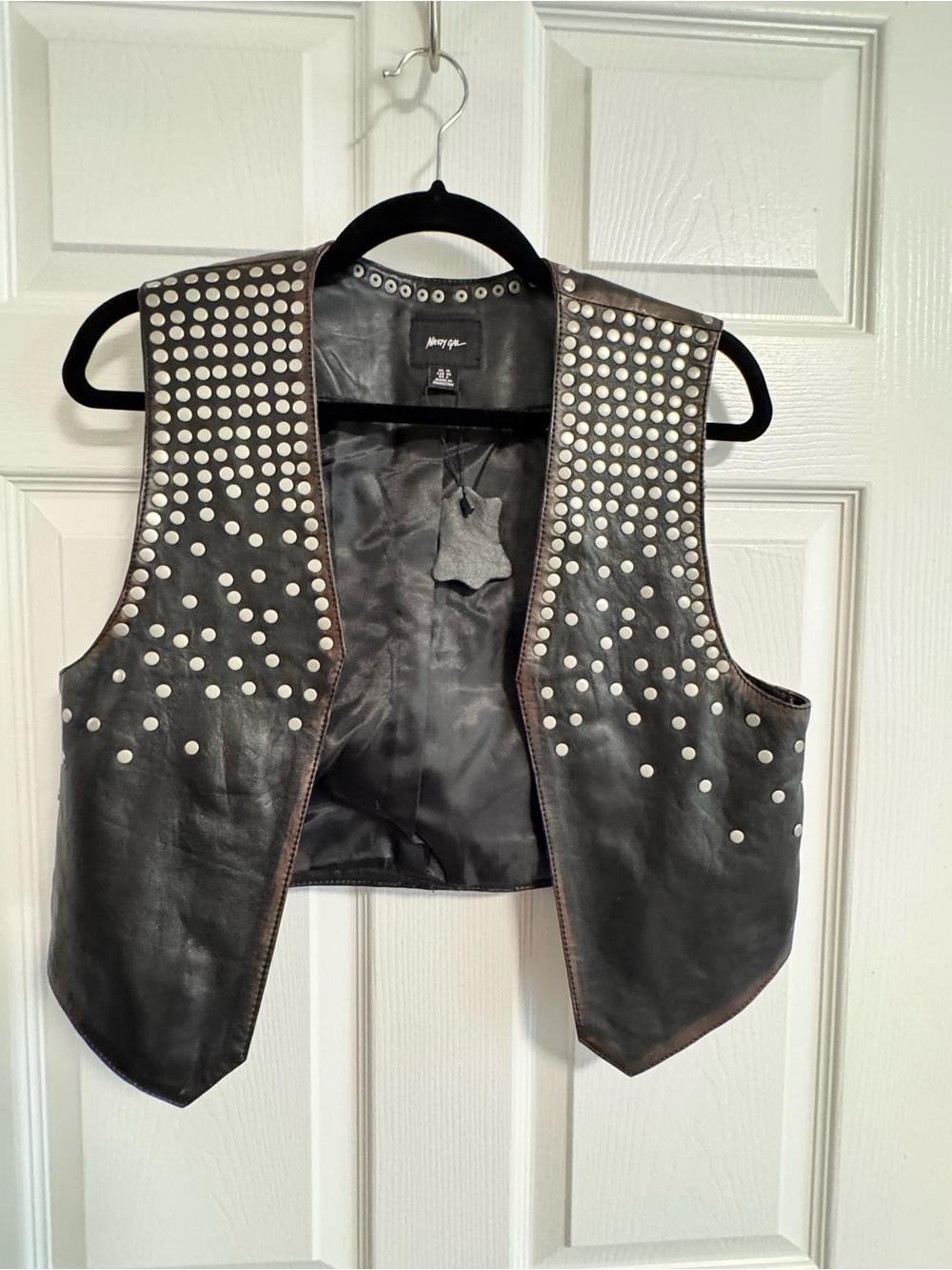 Nasty Gal Black Studded Leather Vest